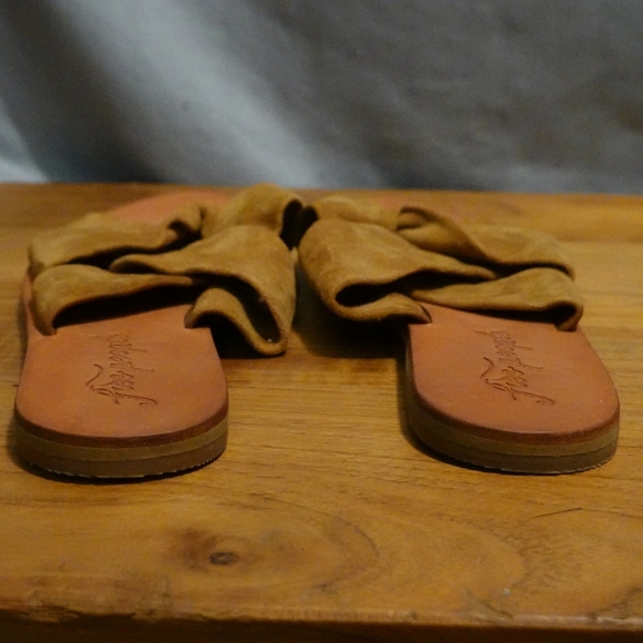 FREE PEOPLE Cognac Suede Flat Slide/Mule/Sandal, size 40 - Picture 4 of 4